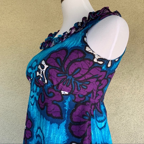 🌺 Vintage Hawaiian Barkcloth Muumuu Dress 🌺 - Picture 9 of 14